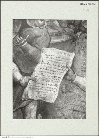 Vorderseite von ICCD [https://www.deutsche-digitale-bibliothek.de/content/lizenzen/rv-ez/] Szenen aus der Geschichte des heiligen Kreuzes und des OratoriumsBestätigung der Statuten der Bruderschaft - Detail; nach der Restaurierung von 1963-64, bh421427_recto. Foto.