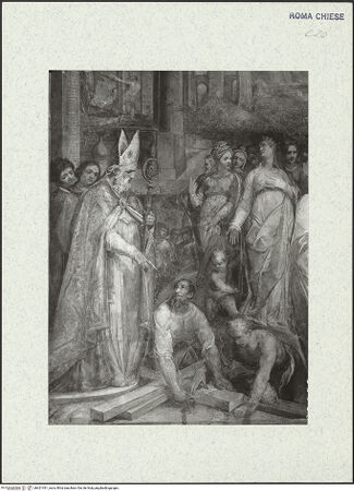 Vorderseite von ICCD [https://www.deutsche-digitale-bibliothek.de/content/lizenzen/rv-ez/] Szenen aus der Geschichte des heiligen Kreuzes und des OratoriumsAuffindung der Kreuze - Detail; nach der Restaurierung von 1963-64, bh421431_recto. Foto.