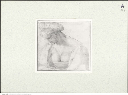 Vorderseite von Ashmolean Museum [https://www.deutsche-digitale-bibliothek.de/content/lizenzen/rv-fz/] Halbfigur einer jungen Frau mit Kopfschmuck - , bh421562_recto. Foto.