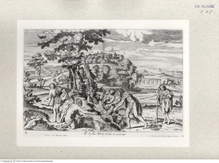 Vorderseite von Bibliotheca Hertziana [http://creativecommons.org/publicdomain/mark/1.0/] Villa Aldobrandina Tusculana sive Varij illius hortorum et fontium prospectusTav. 21: Die Bestrafung des Marsyas: Apollo häutet ihn - , bh422110. Foto.