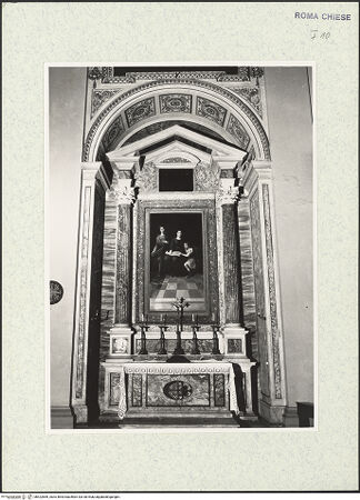 Vorderseite von Sopr. BAS ROMA [https://www.deutsche-digitale-bibliothek.de/content/lizenzen/rv-ez/] Sant'Ambrogio della Massima - Blick in die Cappella di S. Marcellina (1. Kapelle rechts), bh422859_recto. Foto.