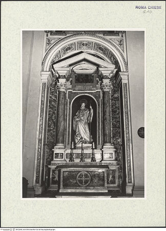 Vorderseite von Sopr. BAS ROMA [https://www.deutsche-digitale-bibliothek.de/content/lizenzen/rv-ez/] Sant'Ambrogio della Massima - Blick in die Cappella di S. Benedetto (2. Kapelle rechts), bh422860_recto. Foto.