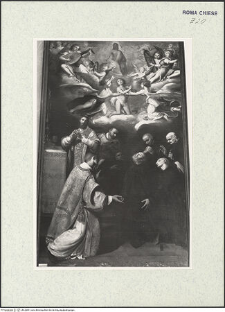 Vorderseite von Sopr. BAS ROMA [https://www.deutsche-digitale-bibliothek.de/content/lizenzen/rv-ez/] Tod des heiligen Benedikt - Gesamtansicht, bh422881_recto. Foto.