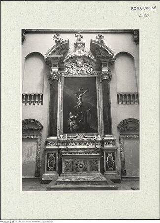 Vorderseite von Sopr. BAS ROMA [https://rightsstatements.org/page/CNE/1.0/] Sant'Ambrogio della Massima - Rechtes Querschiff, Kreuzigungsaltar, bh422890_recto. Foto.