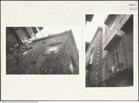 Vorderseite von Beyer, Andreas [https://www.deutsche-digitale-bibliothek.de/content/lizenzen/rv-fz/] Palazzo di Diomede CarafaFassade an der Via San Biagio dei Librai - Fassade, Detail, bh423912_bh593655_recto. Foto: Beyer, Andreas.