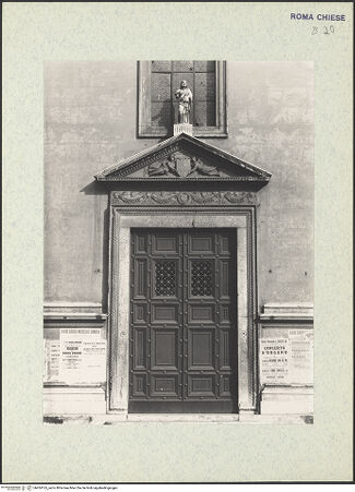 Vorderseite von Bibliotheca Hertziana [https://www.deutsche-digitale-bibliothek.de/content/lizenzen/rv-fz/] Portalskulptur - Gesamtansicht, bh424165_recto. Foto: Savio, Oscar.