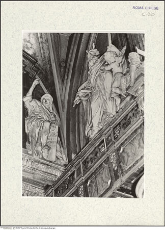 Vorderseite von Museo Nazionale di Castel Sant'Angelo [https://www.deutsche-digitale-bibliothek.de/content/lizenzen/rv-ez/] Propheten und PatriarchenJoel - Ansicht von unten rechts, daneben Moses, bh425799_recto. Foto.