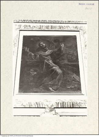 Vorderseite von Museo Nazionale di Castel Sant'Angelo [https://www.deutsche-digitale-bibliothek.de/content/lizenzen/rv-ez/] Der heilige Franz von Assisi in Ekstase - Gesamtansicht von unten, bh425811_recto. Foto.
