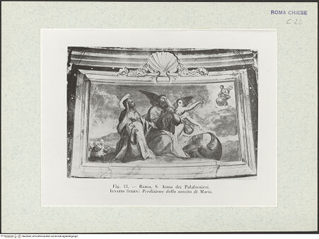 Vorderseite von Museo Nazionale di Castel Sant'Angelo [https://www.deutsche-digitale-bibliothek.de/content/lizenzen/rv-ez/] Szenen aus dem Leben der heiligen AnnaDie Verkündigung der Geburt Marias an Joachim und Anna durch einen Engel - Gesamtansicht (Abb. 13), bh425842_recto. Foto.