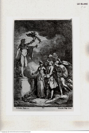 Vorderseite von Hessisches Landesmuseum [http://creativecommons.org/publicdomain/mark/1.0/] Die Rom-Besucher vor dem Apoll von Belvedere; (Teil von Luis Subleyras "Nella venuta in Roma ...", Rom 1764; Bl V der Folge) - , bh429225. Foto.