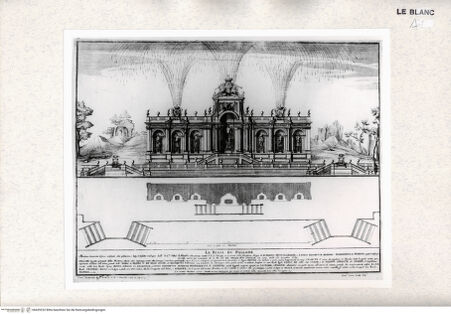 Vorderseite von Istituto Nazionale per la Grafica [http://creativecommons.org/publicdomain/mark/1.0/] Festapparat auf der Piazza Reale in Neapel, 1739, anlässlich der Hochzeit Philipps von Spanien - , bh429232. Foto.