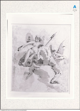 Vorderseite von Metropolitan Museum of Art [https://www.deutsche-digitale-bibliothek.de/content/lizenzen/rv-ez/] Recto: Entwurf für eine Decke mit Engeln - , bh429739_recto. Foto.