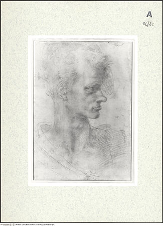 Vorderseite von Ashmolean Museum of Art and Archaeology [https://www.deutsche-digitale-bibliothek.de/content/lizenzen/rv-ez/] Kopfstudie eines Mannes mit vorgeschobener Unterlippe - , bh430351_recto. Foto.