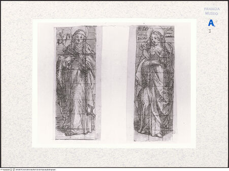 Vorderseite von Réunion des Musées Nationaux [https://www.deutsche-digitale-bibliothek.de/content/lizenzen/rv-ez/] Die Heilige Katharina von Siena (links) und die Heilige Cäcilia (rechts) - , bh430570_recto. Foto.