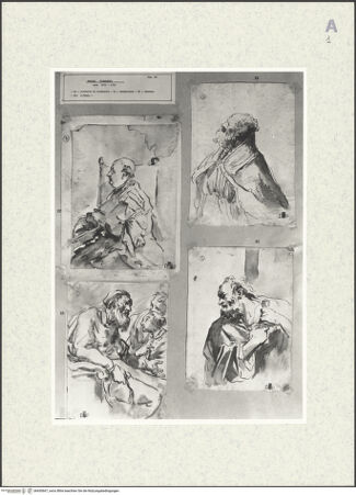 Vorderseite von Ascoli Piceno, Pinacoteca Civica [https://www.deutsche-digitale-bibliothek.de/content/lizenzen/rv-ez/] Ein Bischof - Aufnahme mit drei anderen Zeichnungen, bh430667_recto. Foto.