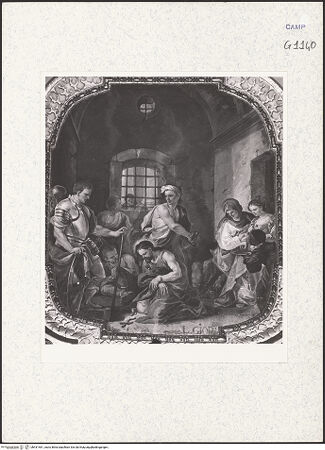 Vorderseite von unbekannt [https://www.deutsche-digitale-bibliothek.de/content/lizenzen/rv-ez/] Szenen aus dem Leben des heiligen Johannes des TäuferDie Enthauptung Johannes des Täufers - Gesamtansicht, bh431461_recto. Foto.