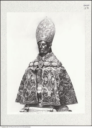 Vorderseite von Alinari [https://www.deutsche-digitale-bibliothek.de/content/lizenzen/rv-ez/] Büstenreliquiar des heiligen Januarius (Gennaro) - Gesamtansicht, bh431868_recto. Foto.