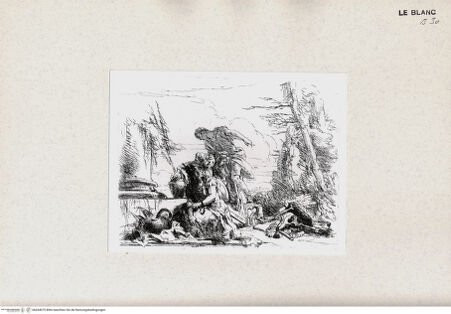 Vorderseite von Tomba, Verona [http://creativecommons.org/publicdomain/mark/1.0/] Allegorische Szene?: Junge Frau mit gefesselten Armen und weitere Figuren (aus der Serie "Vari capricci...", 10 Blatt) - , bh434075. Foto.