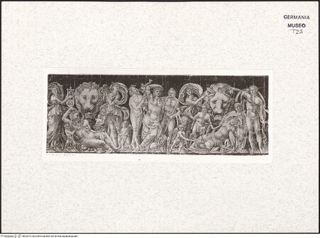 Vorderseite von Kupferstichkabinett [https://www.deutsche-digitale-bibliothek.de/content/lizenzen/rv-ez/] Zeichnung nach einem Römischen Sarkophag mit der Auffindung Ariadnes (Oxfordshire, Blenheim Palace) - , bh434272_recto. Foto.