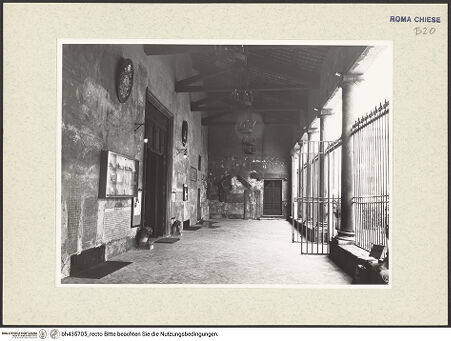 Vorderseite von Sopr BAS ROMA [https://www.deutsche-digitale-bibliothek.de/content/lizenzen/rv-ez/] San Lorenzo in LucinaPortikus - Innenansicht nach Westen, bh435705_recto. Foto.