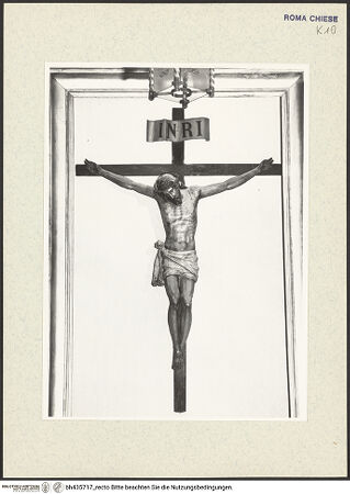 Vorderseite von Sopr Beni Art. e Stor. Roma [https://www.deutsche-digitale-bibliothek.de/content/lizenzen/rv-ez/] Kruzifix - , bh435717_recto. Foto.