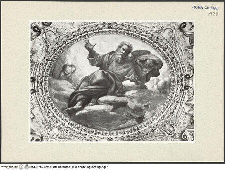 Vorderseite von Sopr BAS ROMA [https://www.deutsche-digitale-bibliothek.de/content/lizenzen/rv-ez/] Gewölbedekoration mit Szenen aus dem Marienleben und musizierenden EngelnGottvater mit Engeln - Gesamtansicht, bh435762_recto. Foto.