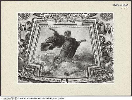 Vorderseite von Sopr BAS ROMA [https://www.deutsche-digitale-bibliothek.de/content/lizenzen/rv-ez/] Gewölbedekoration mit Szenen aus dem Marienleben und musizierenden EngelnHimmelfahrt Mariens - Gesamtansicht, bh435763_recto. Foto.