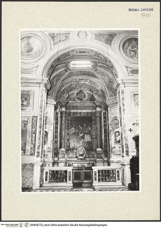 Vorderseite von Sopr BAS ROMA [https://www.deutsche-digitale-bibliothek.de/content/lizenzen/rv-ez/] San Lorenzo in LucinaCappella di San Carlo Borromeo - Blick zum Altar, bh435772_recto. Foto.