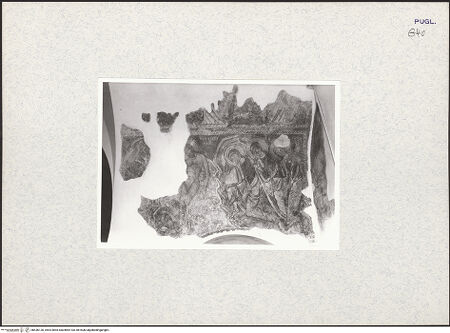 Vorderseite von Ventura, L. [https://www.deutsche-digitale-bibliothek.de/content/lizenzen/rv-ez/] Szenen aus dem Buch Genesis und aus dem Leben von Christus (erste und zweite Schicht)Südgewölbe: die Taufe Christi, die Darstellung Christi im Tempel, die Auferweckung des Lazarus oder der Einzug in Jerusalem(?) - Taufe Christi (Ostseite, unten); Darstellung im Tempel (Ostseite, oben - Fragment), bh436130_recto. Foto: Ventura, L..