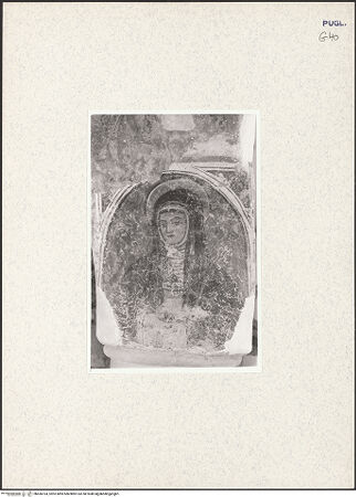 Vorderseite von Safran, Linda [https://www.deutsche-digitale-bibliothek.de/content/lizenzen/rv-ez/] Madonna, Heiligen und Stifter (dritte, vierte und fünfte Schicht)Südöstlicher Kuppelpfeiler: Heilige Barbara, Heiliger Eligius, Heiliger Gregor der Große, Heilige Veronika (fünfte Schicht) - Nordseite: Heilige Veronika, bh436164_recto. Foto: Safran, Linda.