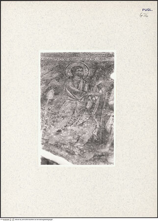 Vorderseite von Safran, Linda [https://www.deutsche-digitale-bibliothek.de/content/lizenzen/rv-ez/] Szenen aus dem Buch Genesis und aus dem Leben von Christus (erste und zweite Schicht)Nordgewölbe: Genesiszyklus - Gott tadelt Adam und Eva, Detail: Gott, bh436166_recto. Foto: Safran, Linda.