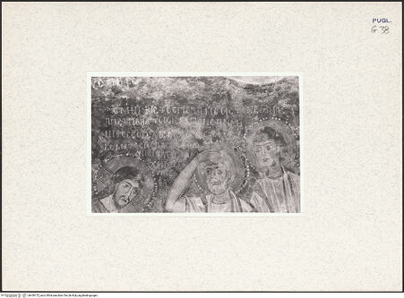 Vorderseite von Safran, Linda [https://www.deutsche-digitale-bibliothek.de/content/lizenzen/rv-ez/] Szenen aus dem Buch Genesis und aus dem Leben von Christus (erste und zweite Schicht)Nordöstliches Gewölbe: die Fußwaschung und das Abendmahl - Die Fußwaschung, Detail: Christus und Petrus, bh436172_recto. Foto: Safran, Linda.