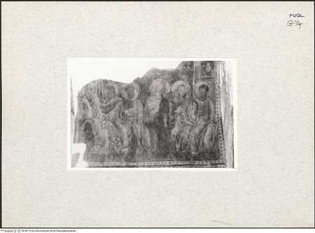 Vorderseite von Safran, Linda [https://www.deutsche-digitale-bibliothek.de/content/lizenzen/rv-ez/] Szenen aus dem Buch Genesis und aus dem Leben von Christus (erste und zweite Schicht)Mittelschiff, Ostgewölbe: das Anastasis, das Pfingsten, die Geburt Christi und der Hinweis an die Hirten - Pfingsten (Nordseite, oben), bh436173_recto. Foto: Safran, Linda.