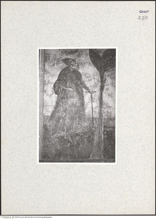 Vorderseite von Pace, Valentino [https://www.deutsche-digitale-bibliothek.de/content/lizenzen/rv-fz/] Vier Szenen aus dem Leben der heiligen Einsiedler Antonius Abbas und PaulusViertes Joch: Der heilige Antonius sieht wie die Seele des heiligen Paulus von zwei Engeln in den Himmel getragen wird - Detail: heiliger Antonius (nach der Restaurierung), bh436176_recto. Foto: Pace, Valentino.