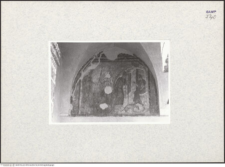 Vorderseite von Pace, Valentino [https://www.deutsche-digitale-bibliothek.de/content/lizenzen/rv-fz/] Vier Szenen aus dem Leben der heiligen Einsiedler Antonius Abbas und PaulusErstes Joch: Der heilige Antonius begegnet dem Sartyr und der heilige Antonius erreicht die Höhle des heiligen Paulus - Gesamtansicht (nach der Restaurierung), bh436186_recto. Foto: Pace, Valentino.