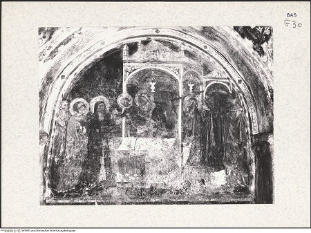 Vorderseite von La Capra, Aldo [https://www.deutsche-digitale-bibliothek.de/content/lizenzen/rv-ez/] Szenen aus dem Neuen Testament sowie HeiligendarstellungenDarbringung des Christuskindes im Tempel - Gesamtansicht, bh436931_recto. Foto.