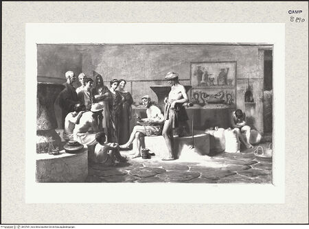 Vorderseite von Alinari [https://www.deutsche-digitale-bibliothek.de/content/lizenzen/rv-ez/] Plautus als Müller - Gesamtansicht, bh437651_recto. Foto.