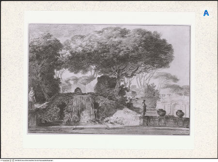 Vorderseite von National Gallery of Art, Washington [https://www.deutsche-digitale-bibliothek.de/content/lizenzen/rv-ez/] Der Garten einer italienischen Villa - , bh438364_recto. Foto.