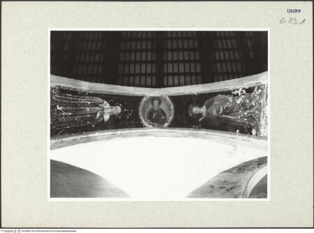 Vorderseite von Museum [https://www.deutsche-digitale-bibliothek.de/content/lizenzen/rv-ez/] Szenen aus dem Leben des heiligen Bernhard, Kirchenväter und HeiligeSegnender Christus, Madonna und Heilige - Segnender Christus und die heiligen Klara von Montefalco (links) und Illuminata (rechts), bh438894_recto. Foto.