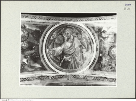 Vorderseite von Museum [https://www.deutsche-digitale-bibliothek.de/content/lizenzen/rv-ez/] Szenen aus dem Leben des Heiligen Antonius Abbas und HeiligeChristus-Medaillon und weitere Szenen aus dem Leben des heiligen Antonius - Detail: Christus, bh438897_recto. Foto.