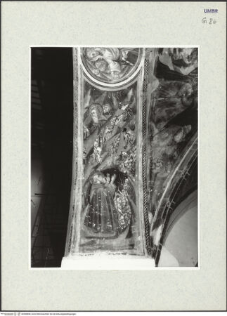 Vorderseite von Museum [https://www.deutsche-digitale-bibliothek.de/content/lizenzen/rv-ez/] Szenen aus dem Leben des Heiligen Antonius Abbas und HeiligeChristus-Medaillon und weitere Szenen aus dem Leben des heiligen Antonius - Detail: der heilige Antonius Abbas auf dem Weg in die Wüste; Vision des heiligen Antonius Abbas von den Seelen im Fegefeuer, bh438898_recto. Foto.