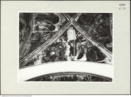 Vorderseite von Museum [https://www.deutsche-digitale-bibliothek.de/content/lizenzen/rv-ez/] Szenen aus dem Leben des Heiligen Antonius Abbas und HeiligeDer heilige Antonius Abbas wird von Teufeln gequält; Flucht aus dem Kloster in Patras - Gesamtansicht, bh438899_recto. Foto.