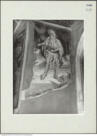 Vorderseite von Museum [https://www.deutsche-digitale-bibliothek.de/content/lizenzen/rv-ez/] Szenen der Passionsgeschichte, Heilige und ProphetenHeiliger Onuphrius - Gesamtansicht, bh438921_recto. Foto.