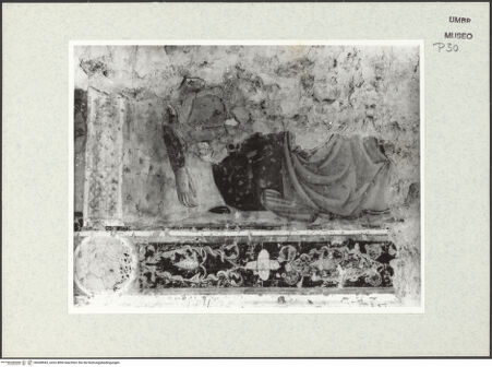 Vorderseite von Museum [https://www.deutsche-digitale-bibliothek.de/content/lizenzen/rv-ez/] Martyrium der heiligen Katharina von Alexandrien und Kreuzigung Christi  - Detail: Ohnmacht Mariens (Fragment), bh438943_recto. Foto.