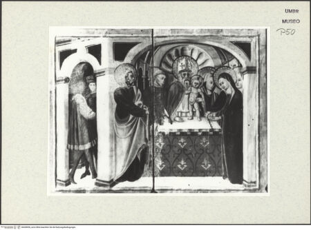 Vorderseite von Museum [https://www.deutsche-digitale-bibliothek.de/content/lizenzen/rv-ez/] Szenen aus dem Leben ChristiDie Anbetung der Heiligen drei Könige; Die Beschneidung Christi - Beschneidung Christi, bh438956_recto. Foto.