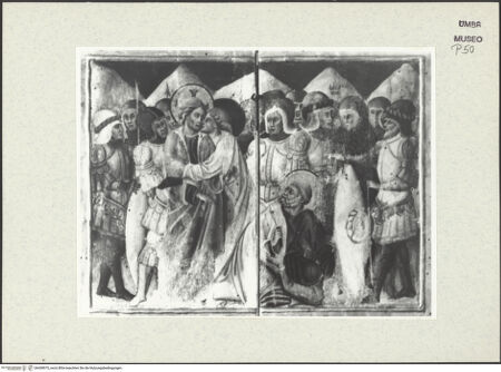 Vorderseite von Museum [https://www.deutsche-digitale-bibliothek.de/content/lizenzen/rv-ez/] Szenen aus dem Leben ChristiDer Judaskuss; Die Verspottung Christi - Judaskuss, bh438975_recto. Foto.