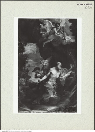 Vorderseite von Sopr. Beni Artistici Storici Roma [https://www.deutsche-digitale-bibliothek.de/content/lizenzen/rv-ez/] Der Heilige Eustachius als Eremit - Gesamtansicht, bh440075_recto. Foto.