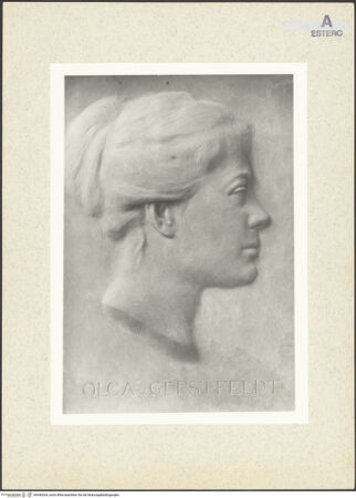 Vorderseite von Bibliotheca Hertziana [https://www.deutsche-digitale-bibliothek.de/content/lizenzen/rv-fz/] Porträtrelief der Olga von Gerstfeldt - , bh440264_recto. Foto.