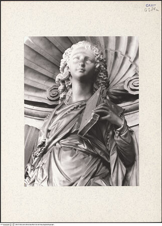 Vorderseite von Bibliotheca Hertziana [https://www.deutsche-digitale-bibliothek.de/content/lizenzen/rv-fz/] WandaltarHeilige Katharina - Oberkörper, Seitenansicht, bh441438_recto. Foto.