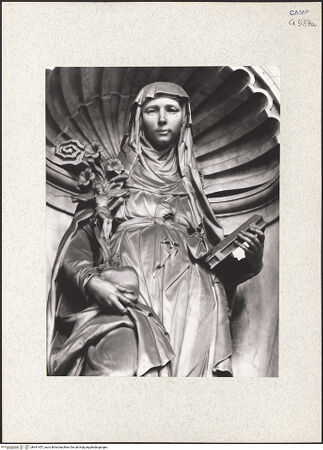 Vorderseite von Bibliotheca Hertziana [https://www.deutsche-digitale-bibliothek.de/content/lizenzen/rv-fz/] WandaltarHeilige Katharina von Siena - Detail: Oberkörper, bh441457_recto. Foto.